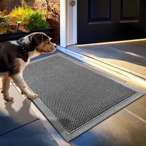 Muddy Mat® Heavy-Duty Mesh Door Mat – Quick-Dry, Non-Slip, Washable – Grey 17”x3